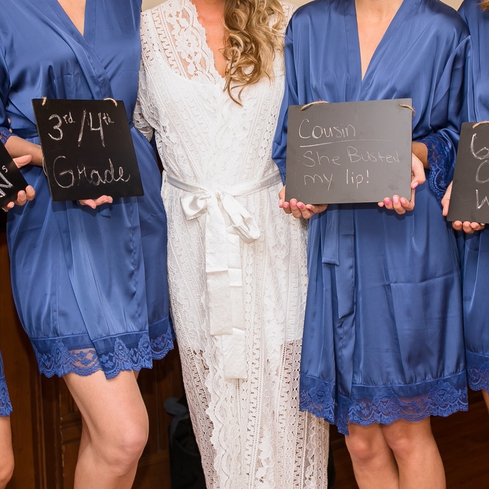 Lace bridal maxi robe